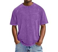 Muscle Tshirt Herren Sommer Arbeits Tshirt Herren atmungsaktiv Schnelltrocknend Sport Shirt Relaxed Fit Sommershirt Laufen Gym Trainingsshirt Vintage Kurzarm T-Shirt Reisen Fitnessshirt, morado, XL