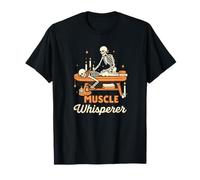 Muscle Whisperer Funny Massage Therapist Skeleton Graphic Camiseta