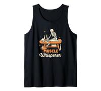 Muscle Whisperer Funny Massage Therapist Skeleton Graphic Camiseta sin Mangas