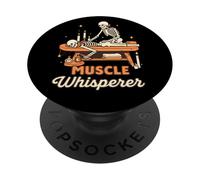 Muscle Whisperer Funny Massage Therapist Skeleton Graphic PopSockets PopGrip Adhesivo