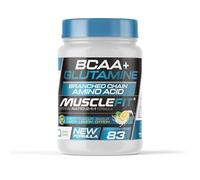 Musclefit BCAA + Glutamina Polvo Ratio 2:1:1-500g (83 Dosis), Sabor Limón - Aminoácidos Ramificados con L-Glutamina Kyowa - Recuperación Muscular y Rendimiento - Incluye dosifcador