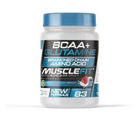 Musclefit BCAA + Glutamina Polvo Ratio 2:1:1-500g (83 Dosis), Sabor Piruleta - Aminoácidos Ramificados con L-Glutamina Kyowa - Recuperación Muscular y Rendimiento - Incluye dosifcador