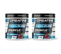 MuscleFit Creatina Monohidrato Micronizada Sabor Frutos del Bosque 2 x 300g | 200 Dosis (Hasta 6 Meses) | 100% Pura | Creatina Micronizada para Mujeres y Hombres | Fácil Disolución Con Dosficador