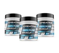 MuscleFit Creatina Monohidrato Micronizada Sin Sabor 3x300g (900g Total) | 300 Dosis (Hasta 9 Meses) | 100% Pura | Creatina Micronizada para Mujeres y Hombres | Fácil Disolución Con Dosficador