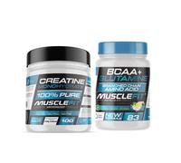 MuscleFit Pack Glutamina + BCAA´s Limón 500g + Creatina Monohidrato 300g + Shaker