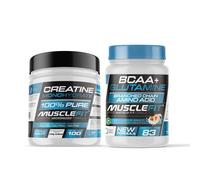 MuscleFit Pack Glutamina + BCAA´s Melocotón 500 g + Creatina Monohidrato 300 g + Shaker