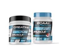 MuscleFit Pack Glutamina + BCAA´s Piruleta 500 g + Creatina Monohidrato 300 g + Shaker