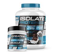 MuscleFit Pack Isolate 2 kg Brownie + Creatina 300 g + Shaker