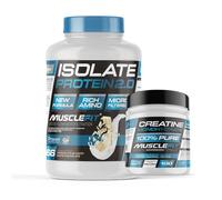MuscleFit - Pack ISOLATE Protein 2kg Sabor Chocolate Blanco + Creatina 300g