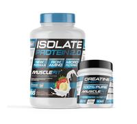 MuscleFit - Pack ISOLATE Protein 2kg Sabor Fresa y Plátano + Creatina 300g