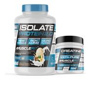 MuscleFit - Pack ISOLATE Protein 2kg Sabor Vainilla y Canela + Creatina 300g