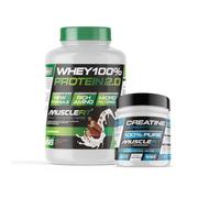 MuscleFit - Pack Whey 100% Protein 2kg Sabor ChocoKit + Creatina 300g + Shaker (Regalo)
