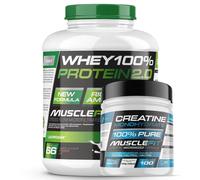 MuscleFit Pack Whey 100% Protein Brownie + Creatina 300g + Shaker