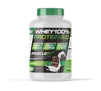 MuscleFit WHEY 100% Protein | 2kg de Proteína de Suero | Brownie | Ayuda al Crecimiento de Músculo