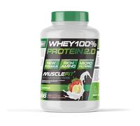 MuscleFit WHEY 100% Protein | 2kg de Proteína de Suero | Sabor Fresa y Plátano | Ayuda al Crecimiento de Músculo