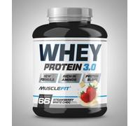 Musclefit Whey Blend Protein Proteína Aislada de Soja y Leche 2kg sabor Chocolate Blanco - Fresa