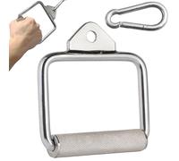 MuscleForge Agarre Polea En D Giratorio - Agarres Poleas Gym Profesional En Acero Cromado con Mango Antideslizante - Accesorio Musculación para Bíceps, Tríceps, Espalda y Cable Máquina