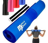 MuscleForge Almohadilla Barra Gimnasio Azul para Mujer - Hip Thrust y Sentadillas Femenino - Protector Gimnasio Azul con 2 Correas - Squat Pad EVA Diseñado para Mujeres - Gym Barbell Pad