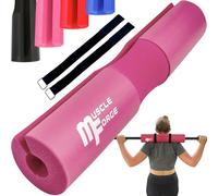 MuscleForge Almohadilla Barra Gimnasio Rosa para Mujer - Hip Thrust y Sentadillas Femenino - Protector Gimnasio Rosa con 2 Correas - Squat Pad EVA Diseñado para Mujeres - Gym Barbell Pad Rosa