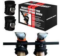 MuscleForge Botas De Inversión Antigravedad Para Colgar En Barra - Gravity Boots Acolchadas Para Activar Core y Mejorar Postura, Alivio Del Dolor De Espalda, Soportan 150 Kg, Par Con Ganchos Metálicos