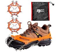 MuscleForge Crampones de Montaña Antideslizantes - 8 Clavos de Acero Inoxidable y Cadenas de Tracción para Nieve y Hielo, TPE Resistente al Frío, para Senderismo y Alpinismo, Hombre y Mujer