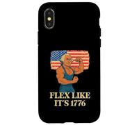 Muscular George Washington Flex Like It's 1776 Fun 4 de Julio Carcasa para iPhone X/XS