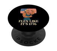 Muscular George Washington Flex Like It's 1776 Fun 4 de Julio PopSockets PopGrip Adhesivo