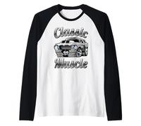 Músculo Clásico Coche Hotrod De Di Camiseta Manga Raglan