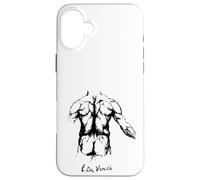 Músculos Espalda Anatomía Leonardo Da Vinci Boceto Arte Carcasa para iPhone 16 Plus