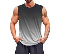 Musculosa Ajustada Verano Deporte Tejido Elástico Que Enfría Al Instante Camiseta Correr Al Aire Libre Acabado Ácido Con Look Retro Interior Fina Cuello Redondo Algodón Talla Grande Rebajas Verano