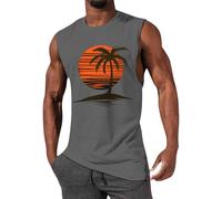 Musculosa Ajustada Verano Deporte Tejido Elástico Que Enfría Al Instante Deportiva Peso Muerto Dominadas Interior Fina Cuello Redondo Algodón Tirantes Tallas Grandes Holgada Acabado Con Look Retro