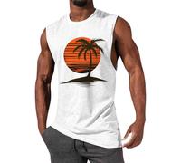 Musculosa Ajustada Verano Deporte Tejido Elástico Que Enfría Al Instante Deportiva Peso Muerto Dominadas Interior Fina Cuello Redondo Algodón Tirantes Tallas Grandes Holgada Acabado Con Look Retro