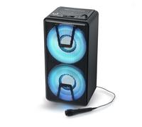 Muse DJ Party Box - Altavoz Bluetooth portátil con Reproductor de CD, emparejamiento estéreo, Luces de Cambio de Color y batería incorporada, 150 W, Color Negro (M-1820 DJ)
