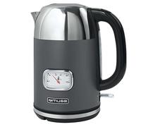 Muse Hervidor Eléctrico 1.7L 2200W de Acero Inoxidable con Termómetro, Gris