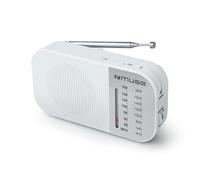 Muse M-025 Rw Blanco Radio Analógica Am/Fm Portátil Con Altavoz Integrado