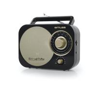 Muse M-055 RB - Radio (Portátil, Analógica, FM,MW, 88-108 MHz, Negro, Oro, Monótono)
