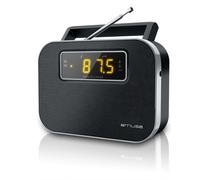 Muse M-081 R Radio Portátil FM/AM Despertador Negro/Plata