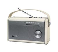Muse M-098 SC - Radio Bluetooth portátil con FM, 10 W, USB-C y batería | Antena telescópica FM, indicador de frecuencia iluminada, conector para auriculares y fuente de alimentación. Radio con