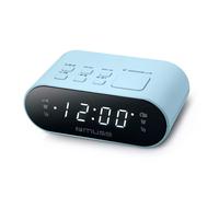 Muse M-10 LA Radio Reloj Azul Claro. Radio FM/PLL con 20 presintonias para emisoras de FM. Despertador por Radio. Reloj 24 Horas con LED Blanco de Gran tamaño e Intensidad Ajustable.