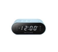 Muse M-10 LA Radio Reloj Azul Claro. Radio FM/PLL con 20 presintonias para emisoras de FM. Despertador por Radio. Reloj 24 Horas con LED Blanco de Gran tamaño e Intensidad Ajustable.