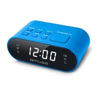 Muse M-10 - Radiodespertador con 2 alarmas PLL, Reloj de 24 Horas, regulador de Intensidad, Color Azul