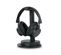 Muse M-285 CTV - Auriculares de TV con transmisor y estación de Carga, Auriculares inalámbricos de 2,4 GHz con Bluetooth, EQ, 30 h de duración de la batería y Entrada óptica, Auriculares duales