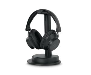 Muse M-285 CTV - Auriculares de TV con transmisor y estación de Carga, Auriculares inalámbricos de 2,4 GHz con Bluetooth, EQ, 30 h de duración de la batería y Entrada óptica, Auriculares duales