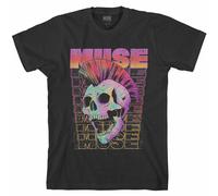 Muse 'Mohawk Skull' (Negro) Camiseta - ¡NUEVO Y OFICIAL