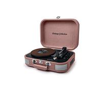Muse MT-201 BTP - Giradiscos Muse Tres velocidades, Bluetooth, USB y Lector de Tarjetas SD, Rosa