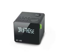 Muse Radio Reloj Dab+ FM PLL, Alarma Dual - (M-187 CDB) Pantalla LCD, Reloj, Alarma, zumbador, repetición, función de sueño, Antena, Entrada Auxiliar, batería de Reserva, Gris Oscuro