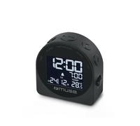 Muse: Travel Alarm Clock With Temperature And Date Display Dark Grey NUEVO