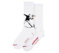 MuseARTa Banksy Graffiti Calcetines, Blanco, 38-42 Unisex Adulto