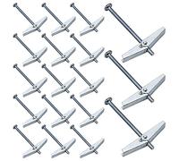 MUSEDAY 20 piezas de fijaciones para placas de yeso, palanca de resorte, cavidad de resorte, espagat, ala, tornillo, tuerca de ala, anclaje para paneles de yeso, M3 x 50 mm