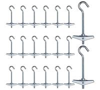 MUSEDAY 20 piezas Gancho de techo M5x100mm Gancho Lampara Techo de Hierro Galvanizado Gancho de Palanca de Resorte de Ala Fijaciones para Plantas Colgantes